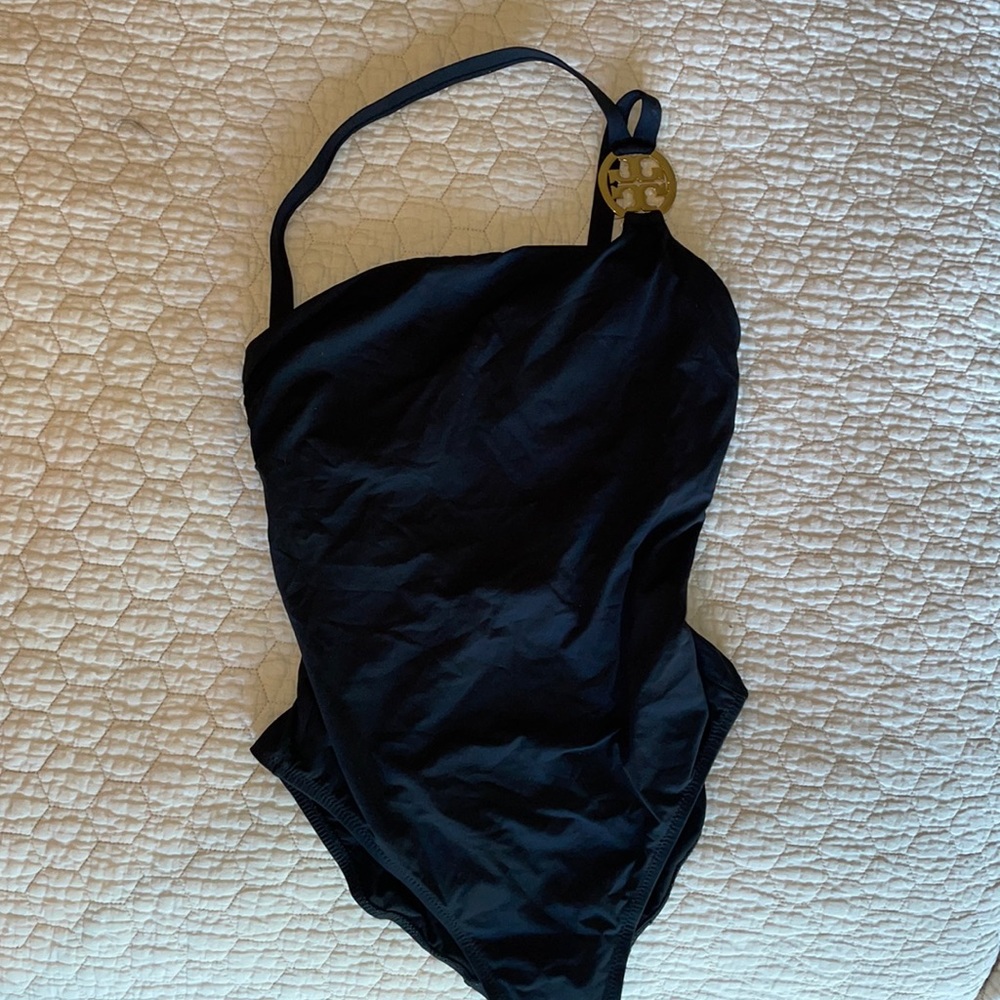 Tory Burch like new black one piece swimsuit size small